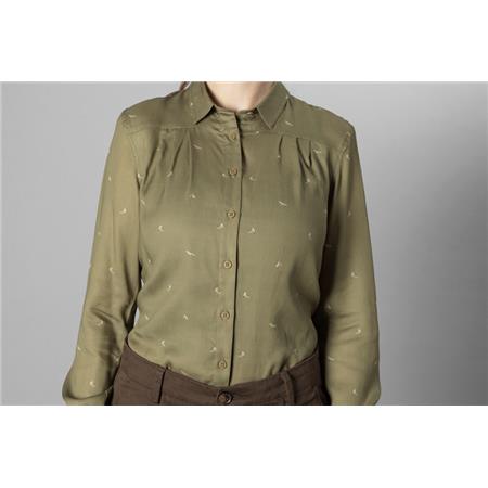 CAMISA DE MANGAS LARGAS PARA MUJER HARKILA XXX LADY - DUST GREEN/FLYING DUCKS
