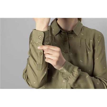 CAMISA DE MANGAS LARGAS PARA MUJER HARKILA XXX LADY - DUST GREEN/FLYING DUCKS