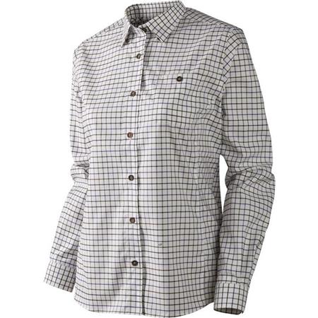 Camisa Mangas Compridas Mulher Harkila Lancaster Lady - Branco/Preto