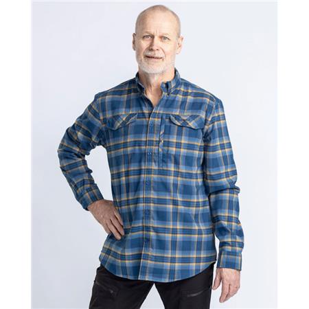 CAMISAS DE MANGA COMPRIDA PARA HOMEM PINEWOOD ABISKO HIKING FLANNEL - AZUR BLUE