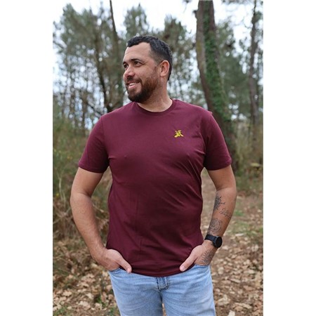 Camiseta De Manga Curta Masculina Le Pairon Bécassier 2025 Logo Mostarda - Bordô