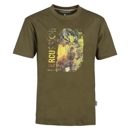 Camiseta Manga Corta Hombre Percussion Serigrafía Ciervo - Camo