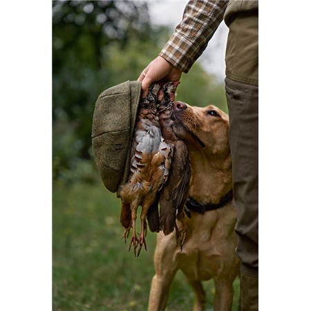 CAP HARKILA KENMORE BAKER - FOREST GREEN/HERRINGBONE