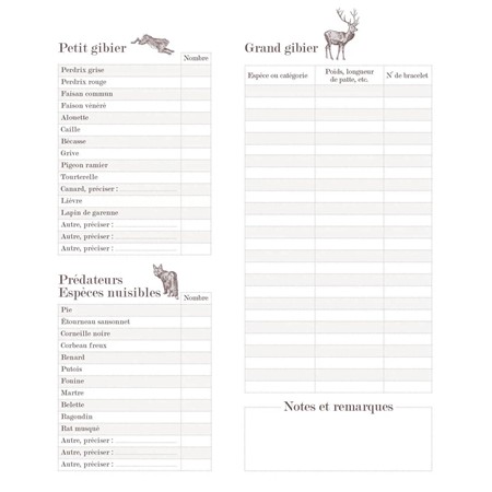 CARNET DE CHASSE