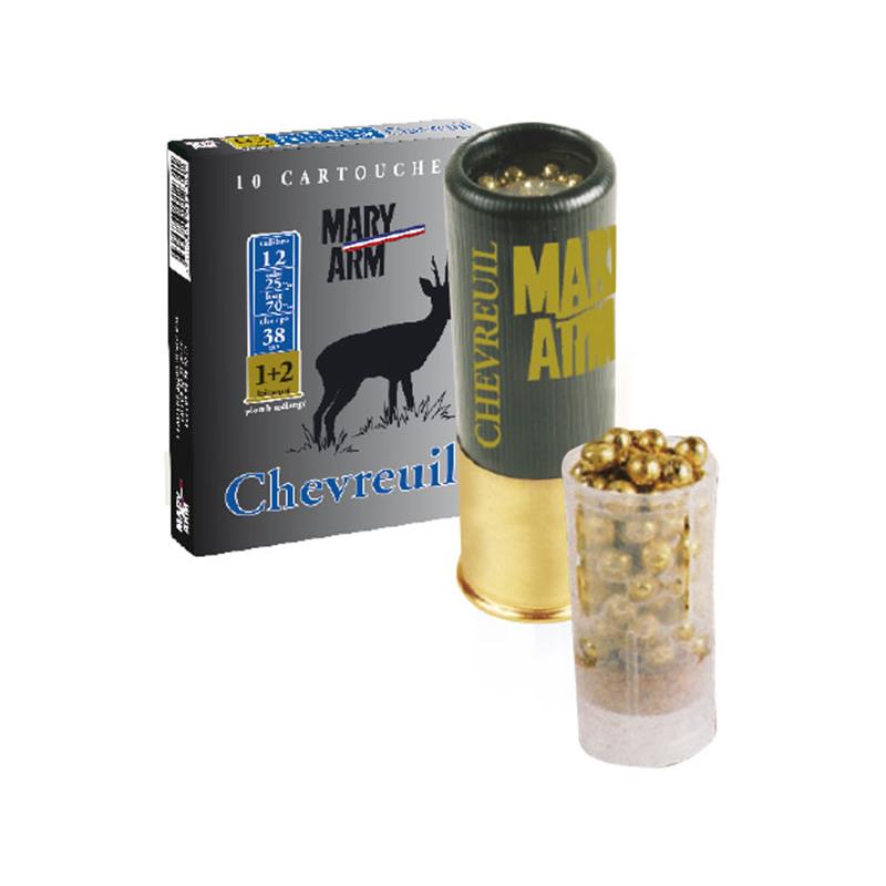 Cartouche de chasse mary arm chevreuil 38gr calibre 12 Cartouche de chasse mary arm chevreuil 38gr calibre 12