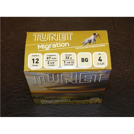 Cartouche De Chasse Tunet Migration - 32G - Calibre 12 - N°4