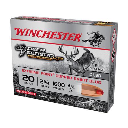 Cartouche De Chasse Winchester Slug Deer Season - 21Gr - Calibre 20