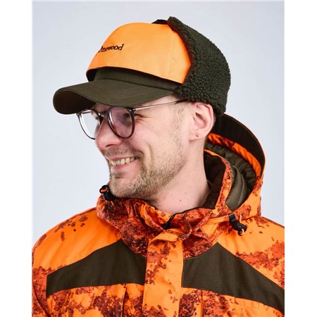 CASQUETTE PINEWOOD SMÅLAND TEDDY WINTER - MOSSGREEN/ORANGE