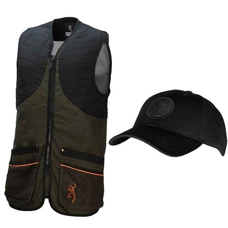 Chaleco De Tiro Hombre Browning Shooting Vest The Classic + Gorra Gratis - Verde