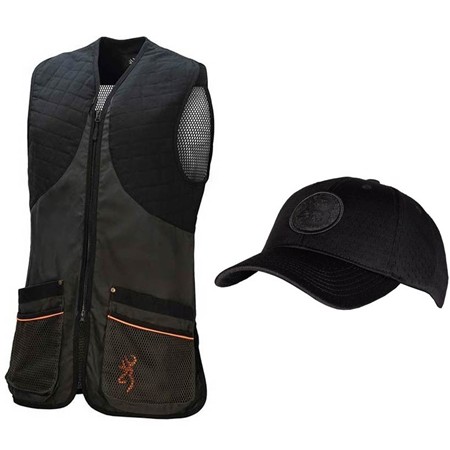 Chaleco De Tiro Hombre Browning Shooting Vest The Classic + Gorra Time Gratis - Gris