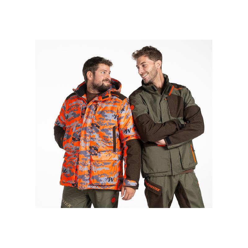 Veste De Chasse Vintage Winchester - Homme - Taille M - Orange Doublée Camouflage - Corée