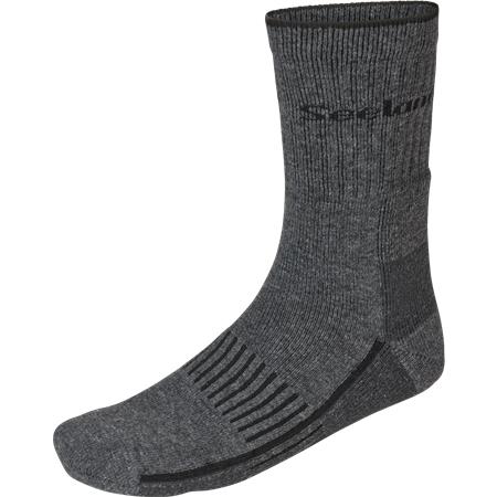 Chaussettes Seeland Field Heavy Merino - Grey Melange/Black