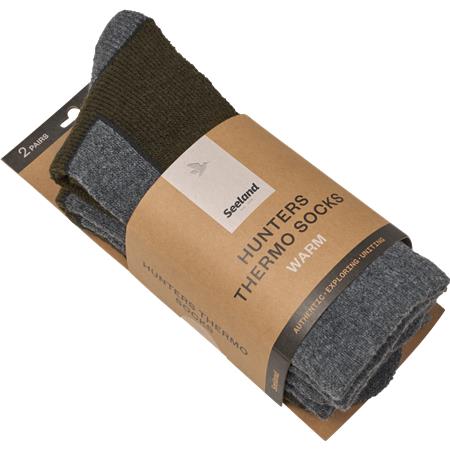CHAUSSETTES SEELAND FIELD THERMO - PINE GREEN MELANGE/GREY MELANGE