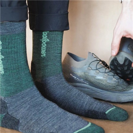CHAUSSETTES WOOLPOWER LOGO MOTION - FOREST GREEN