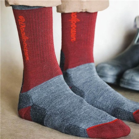 CHAUSSETTES WOOLPOWER LOGO MOTION - RUST RED