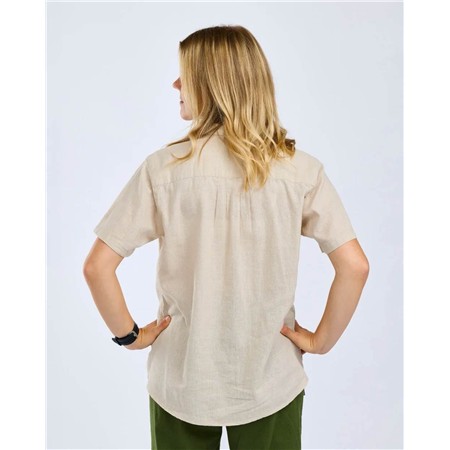 CHEMISE MANCHES COURTES FEMME PINEWOOD VÄRNAMO HEMP MIX S/S - LINEN BEIGE