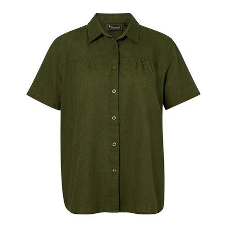 Chemise Manches Courtes Femme Pinewood Värnamo Hemp Mix S/S - Pine Green