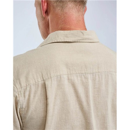 CHEMISE MANCHES COURTES HOMME PINEWOOD VÄRNAMO HEMP MIX S/S - LINEN BEIGE