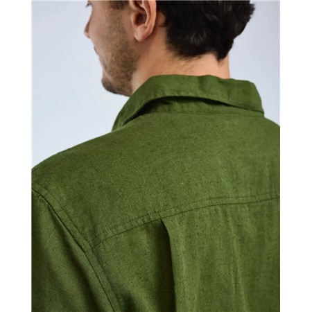 CHEMISE MANCHES COURTES HOMME PINEWOOD VÄRNAMO HEMP MIX S/S - PINE GREEN