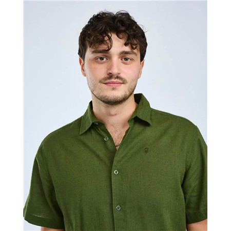 CHEMISE MANCHES COURTES HOMME PINEWOOD VÄRNAMO HEMP MIX S/S - PINE GREEN