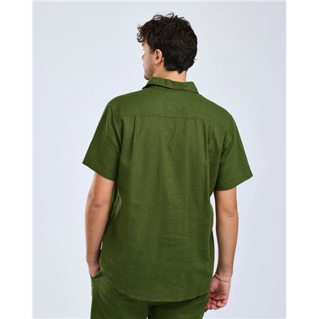 CHEMISE MANCHES COURTES HOMME PINEWOOD VÄRNAMO HEMP MIX S/S - PINE GREEN