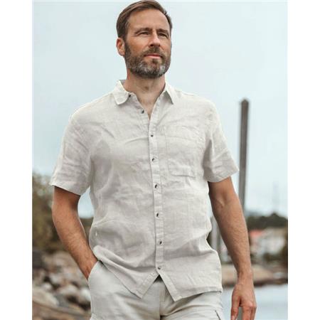 CHEMISE MANCHES COURTES HOMME PINEWOOD VÄRNAMO INSECTSAFE LINEN S/S - BEIGE