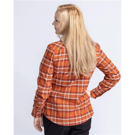 CHEMISE MANCHES LONGUES FEMME PINEWOOD ABISKO HIKING FLANNEL - BURNED ORANGE