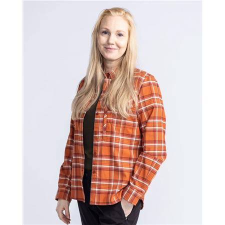 CHEMISE MANCHES LONGUES FEMME PINEWOOD ABISKO HIKING FLANNEL - BURNED ORANGE