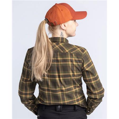 CHEMISE MANCHES LONGUES FEMME PINEWOOD ABISKO HIKING FLANNEL - MOSS GREEN