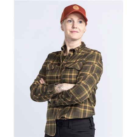 CHEMISE MANCHES LONGUES FEMME PINEWOOD ABISKO HIKING FLANNEL - MOSS GREEN