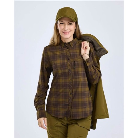 CHEMISE MANCHES LONGUES FEMME PINEWOOD ABISKO TREKKING INSECTSAFE L/S - D.OLIVE/D.SANDSTONE