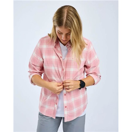 CHEMISE MANCHES LONGUES FEMME PINEWOOD ABISKO TREKKING INSECTSAFE L/S - L.PINK/WHITE