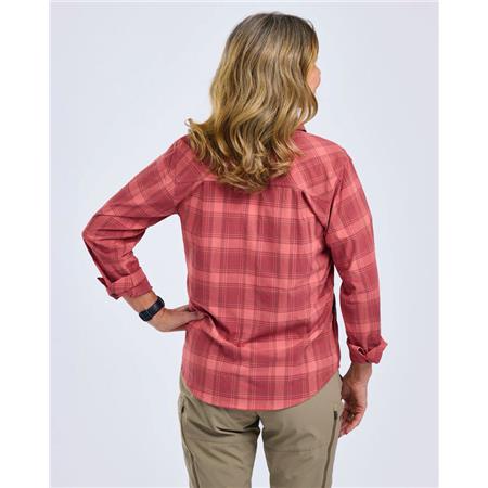 CHEMISE MANCHES LONGUES FEMME PINEWOOD ABISKO TREKKING L/S - LANTANA PINK