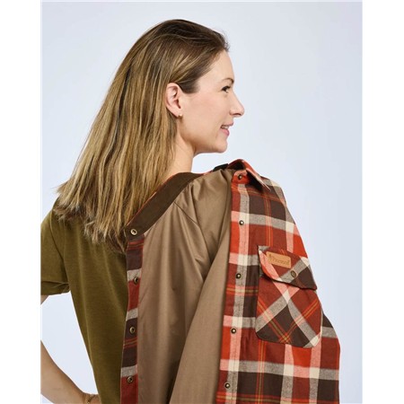 CHEMISE MANCHES LONGUES FEMME PINEWOOD DOUGLAS - ORANGE CLAY/D.BROWN
