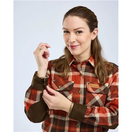 CHEMISE MANCHES LONGUES FEMME PINEWOOD DOUGLAS - ORANGE CLAY/D.BROWN