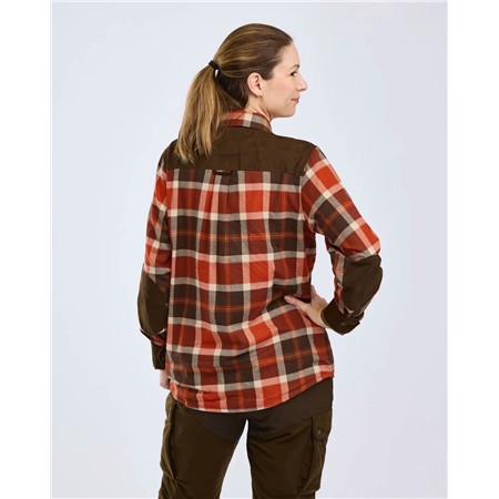 CHEMISE MANCHES LONGUES FEMME PINEWOOD DOUGLAS - ORANGE CLAY/D.BROWN