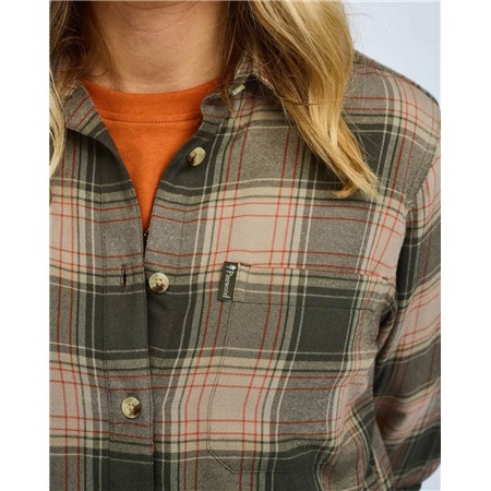 CHEMISE MANCHES LONGUES FEMME PINEWOOD FINNVEDEN FOREST FLANNEL - OLIVE/D.GREEN
