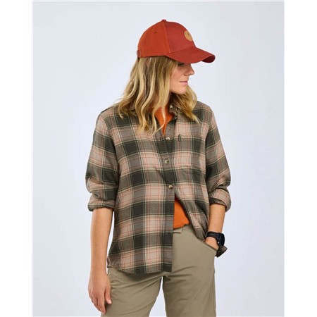 CHEMISE MANCHES LONGUES FEMME PINEWOOD FINNVEDEN FOREST FLANNEL - OLIVE/D.GREEN
