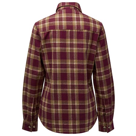 CHEMISE MANCHES LONGUES FEMME PINEWOOD HÄRJEDALEN - BURGUNDY/OLIVE GREEN