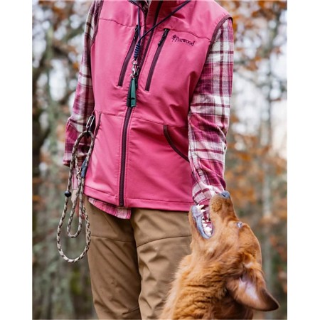 CHEMISE MANCHES LONGUES FEMME PINEWOOD HÄRJEDALEN - CHERRYPINK/OFFWHITE