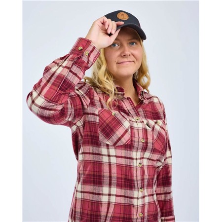 CHEMISE MANCHES LONGUES FEMME PINEWOOD HÄRJEDALEN - CHERRYPINK/OFFWHITE