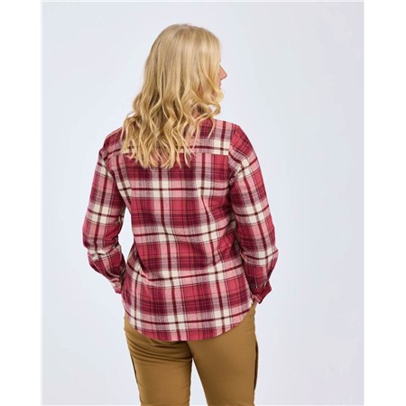 CHEMISE MANCHES LONGUES FEMME PINEWOOD HÄRJEDALEN - CHERRYPINK/OFFWHITE