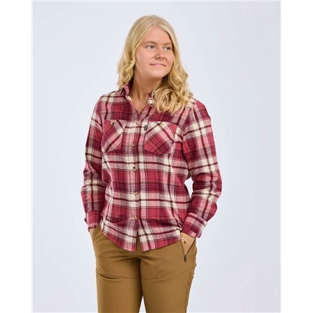 CHEMISE MANCHES LONGUES FEMME PINEWOOD HÄRJEDALEN - CHERRYPINK/OFFWHITE