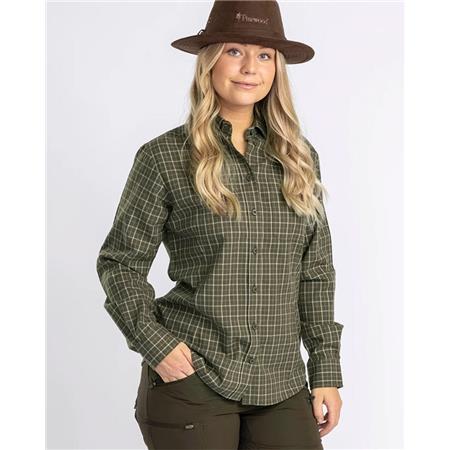CHEMISE MANCHES LONGUES FEMME PINEWOOD NYDALA GROUSE W - VERT
