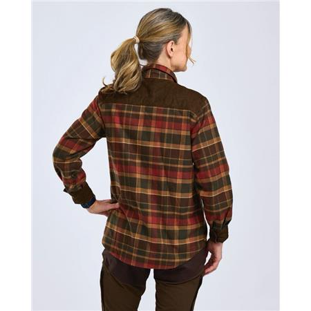CHEMISE MANCHES LONGUES FEMME PINEWOOD PRESTWICK EXCLUSIVE - GREEN/TERRACOTTA