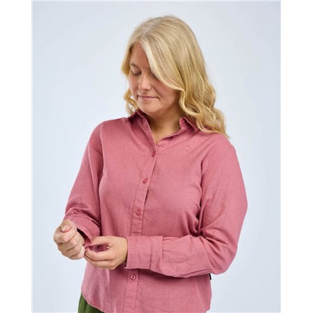 CHEMISE MANCHES LONGUES FEMME PINEWOOD VÄRNAMO INSECTSAFE HEMP MIX - DUSTY PINK
