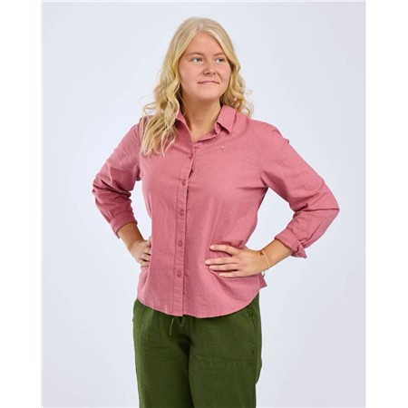 CHEMISE MANCHES LONGUES FEMME PINEWOOD VÄRNAMO INSECTSAFE HEMP MIX - DUSTY PINK
