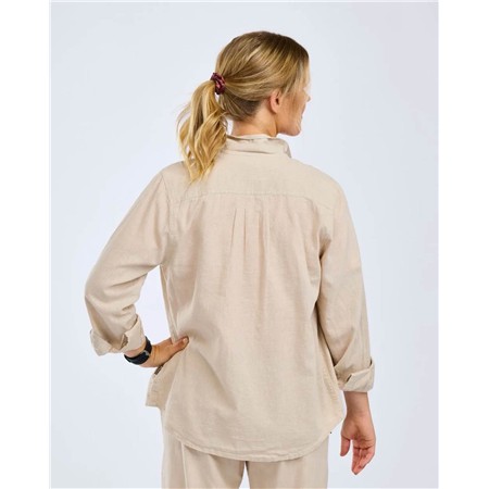 CHEMISE MANCHES LONGUES FEMME PINEWOOD VÄRNAMO INSECTSAFE HEMP MIX - LINEN BEIGE