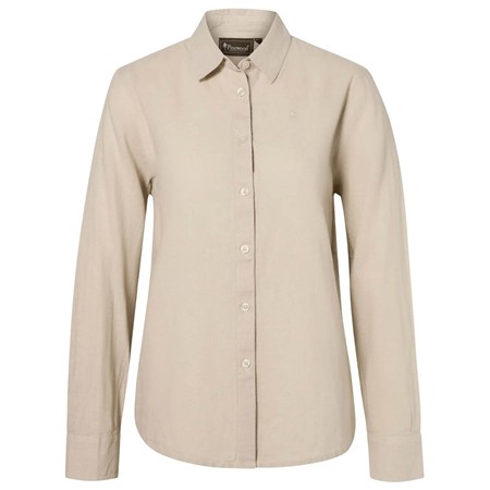 Chemise Manches Longues Femme Pinewood Värnamo Insectsafe Hemp Mix - Linen Beige