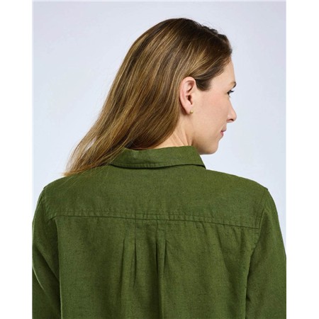 CHEMISE MANCHES LONGUES FEMME PINEWOOD VÄRNAMO INSECTSAFE HEMP MIX - PINE GREEN
